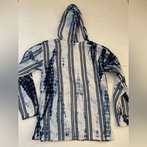 Beach by Exist Hooded Pullover Long sleeve Blue Tie Dye Size M - Picture 8 of 8